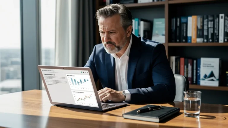 Personne réfléchissant à l'entretien professionnel dans un bureau moderne lumineux